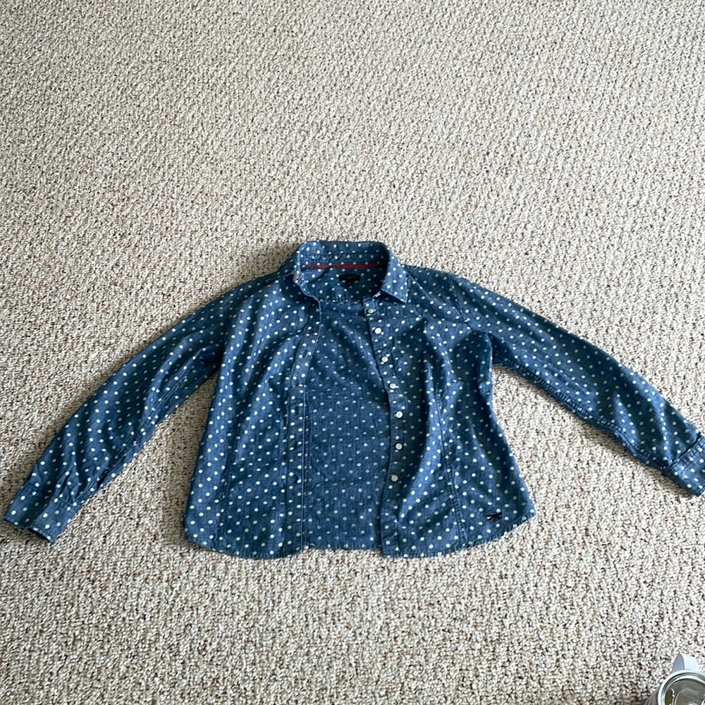 🫧 Denim Polka Dot Button Down